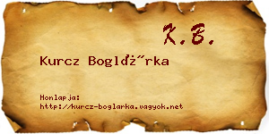 Kurcz Boglárka névjegykártya